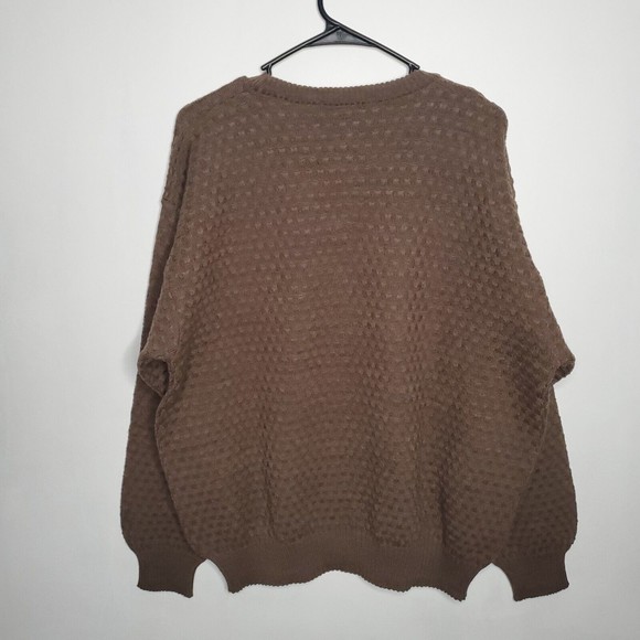 Tricots St Raphael Sweater Mens X-Large Brown Waffle Pullover Casual - Picture 5 of 7